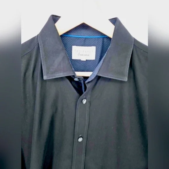 Ted Baker Black Solid Endurance Fit Shirt for men size 17 - Picture 4 of 11